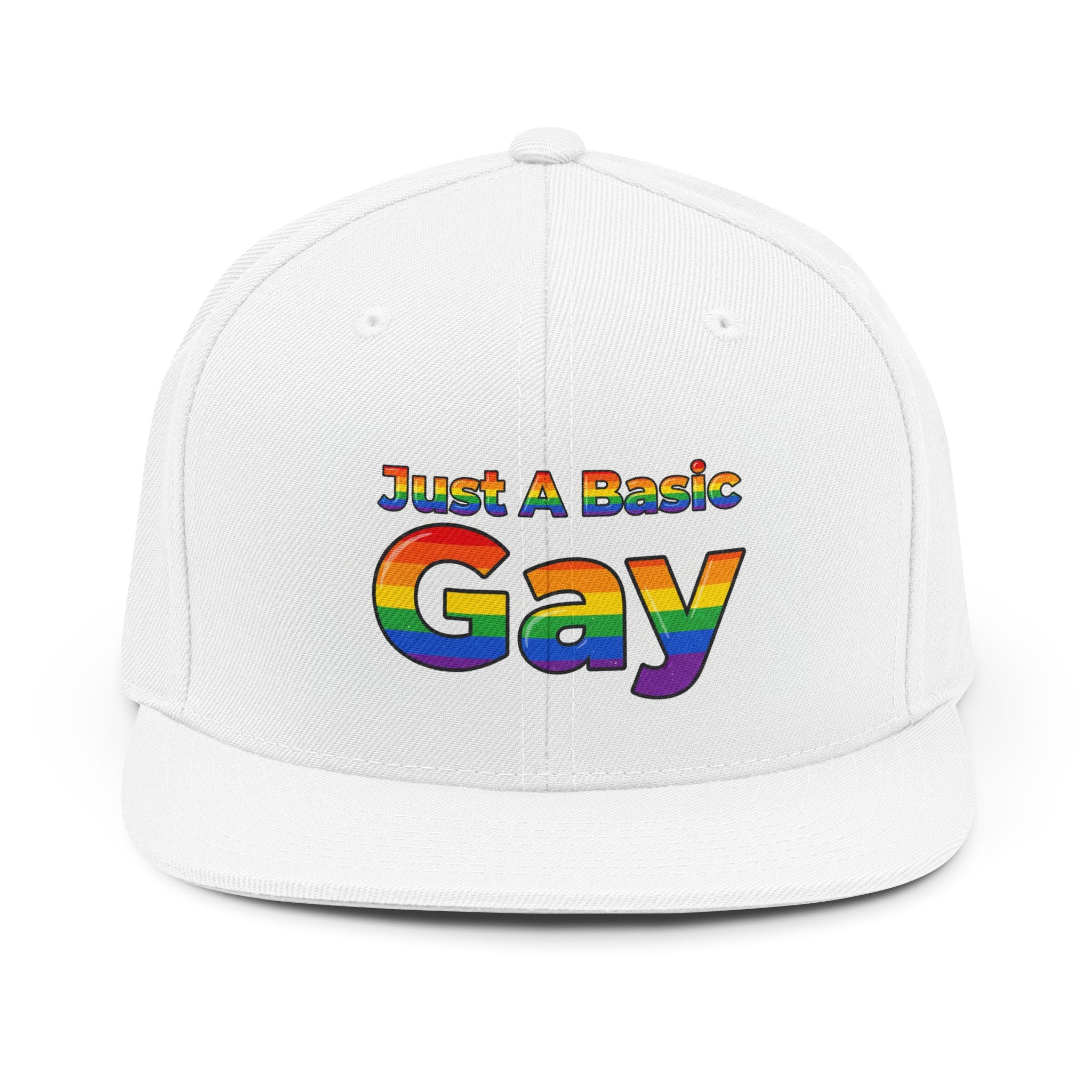 Just A Basic Gay Snapback Hat — Rainbow Pride Baseball Cap